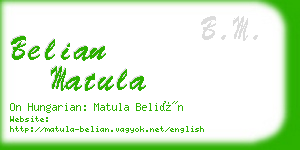 belian matula business card